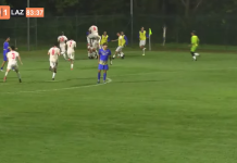 Di Giuliomaria fa e disfa, Lazzate pari a Cantalupo L'esultanza al gol del pareggio dell'Aurora Cantalupo